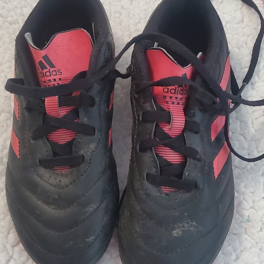 Adidas Kids Black and Pink Soccer Cleats